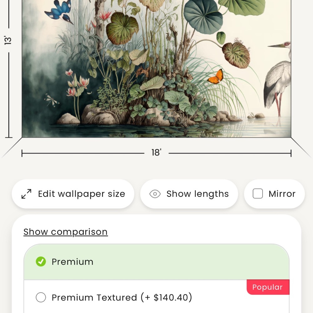 Elegant Nature Wall Mural with Green and Blue Tones, Wallpaper